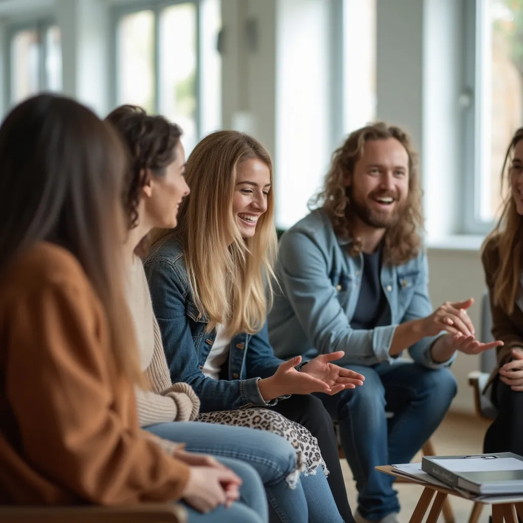 Session de coaching de groupe animée et collaborative